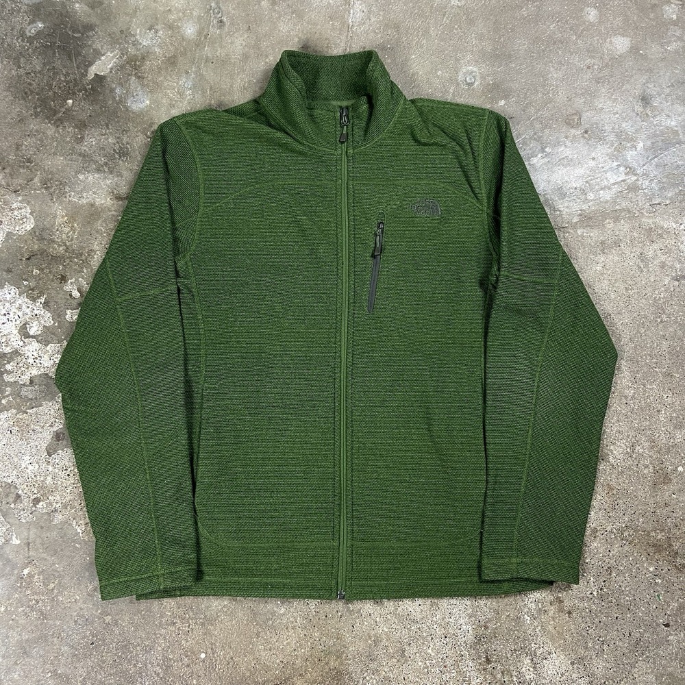 The North Face Gordon Lyons Jacket Size Medium Green Fleece Full Zip Hiking Wear